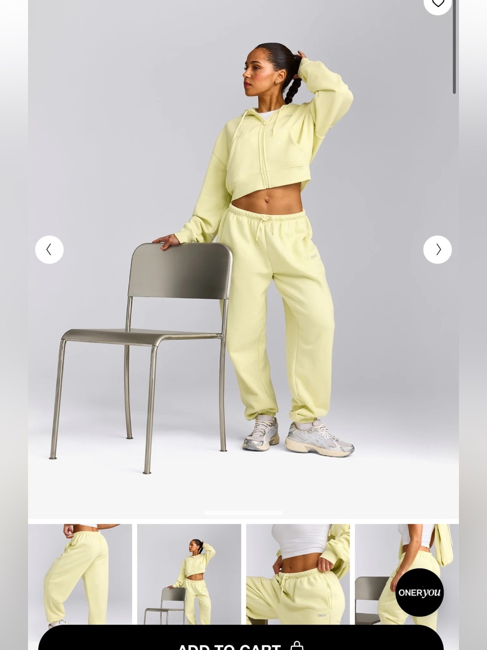 Oner active Foundations all season pastel yellow joggers and hoodie